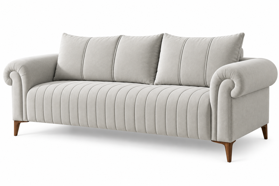 Rocar 3 Seater Fabric Sofa - Bone Beige