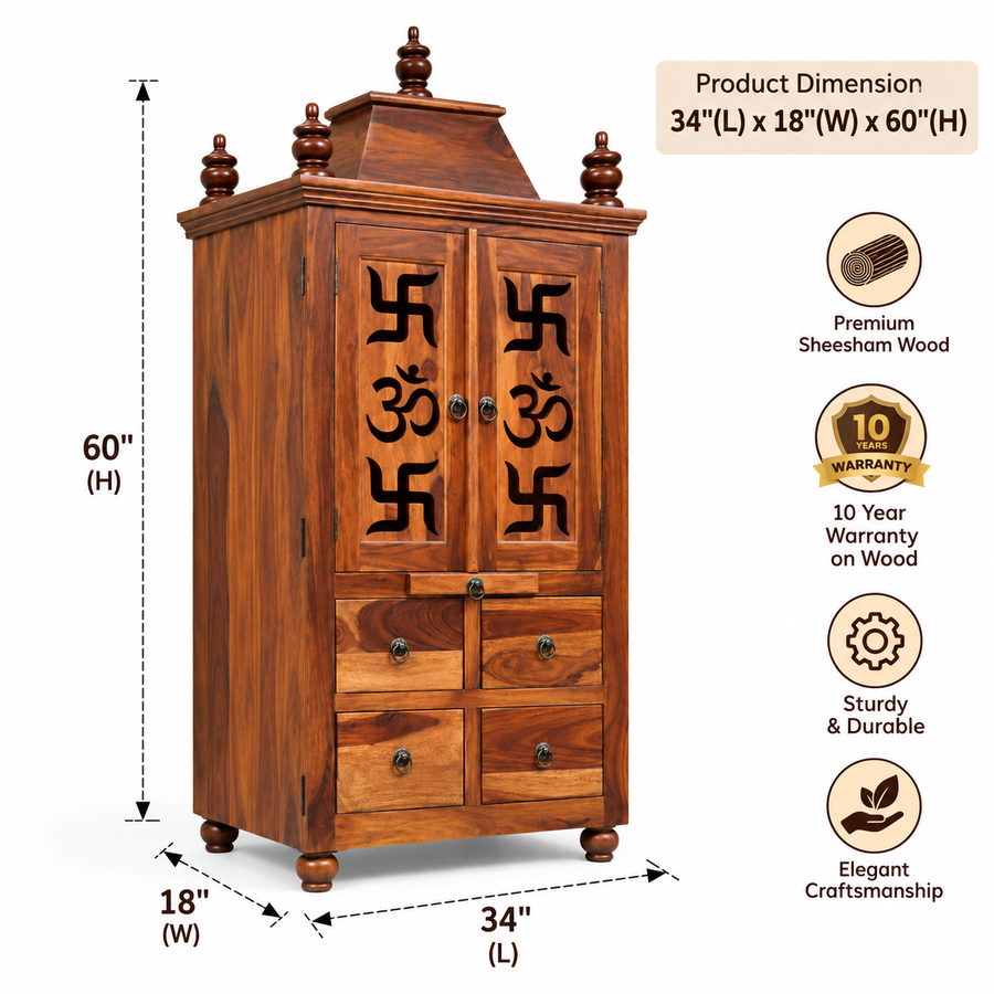 Shree Sheesham Wood Home Temple