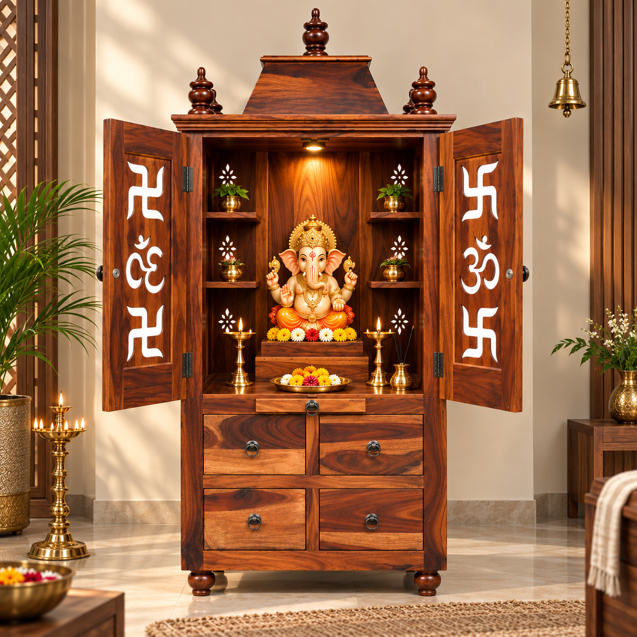 Shree Sheesham Wood Home Temple