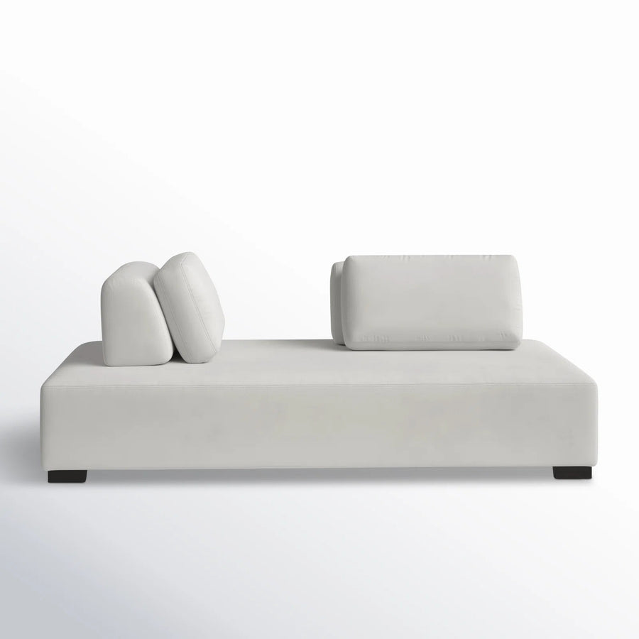 Freya Velvet Fixed Back Chaise Lounger In Concrete Grey Colour - Febonic Living