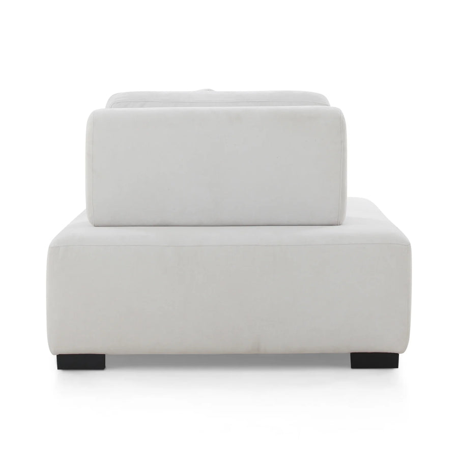 Freya Velvet Fixed Back Chaise Lounger In Concrete Grey Colour - Febonic Living