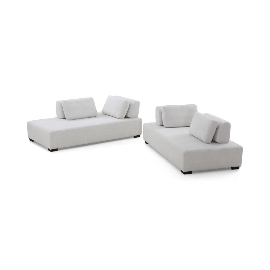 Freya Velvet Fixed Back Chaise Lounger In Concrete Grey Colour - Febonic Living