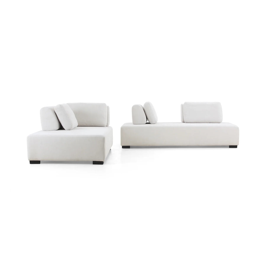 Freya Velvet Fixed Back Chaise Lounger In Concrete Grey Colour - Febonic Living
