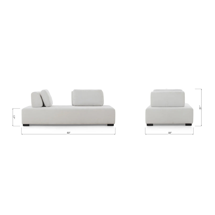 Freya Velvet Fixed Back Chaise Lounger In Concrete Grey Colour - Febonic Living