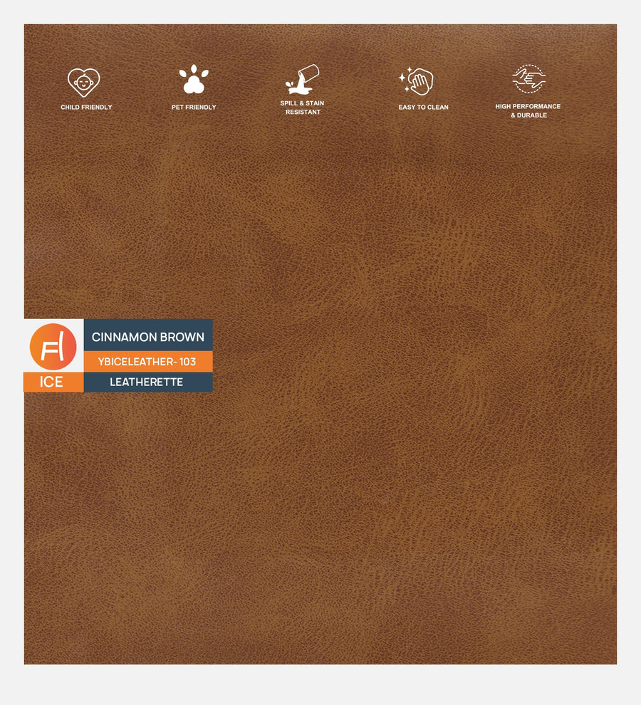 Grass Leatherette Pouffe In Cinnamon Brown Colour - Febonic Living