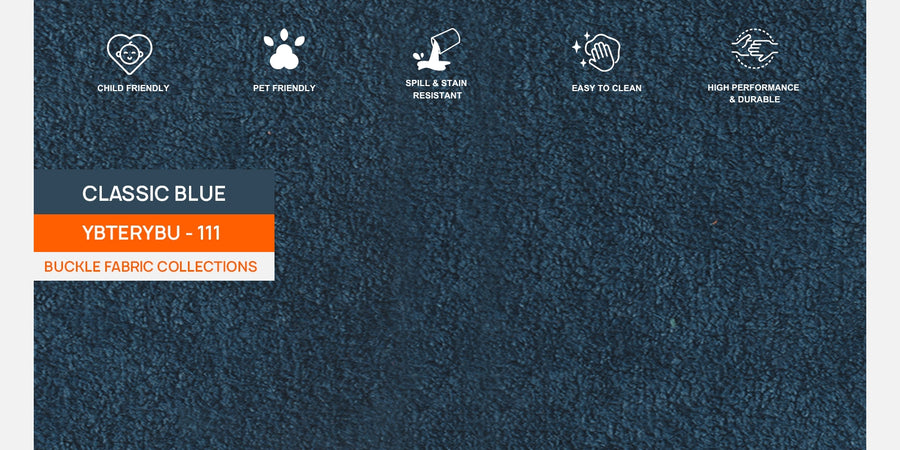 Corny Boucle Fabric 2 Seater Sofa In Classic Blue Colour - Febonic Living