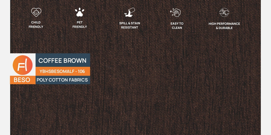 Casper Fabric 2 Seater Sofa In Coffee Brown Colour - Febonic Living