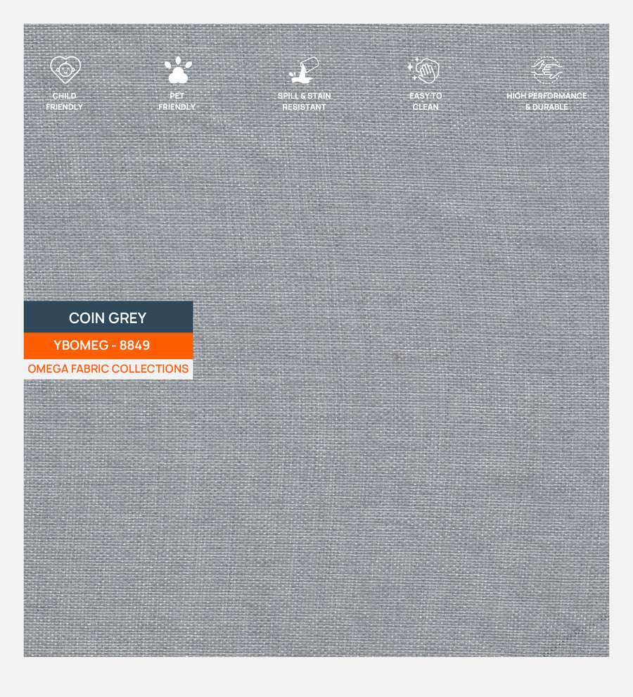 Jute Omega Fabric Coin Grey 8849 Code by Febonic Living
