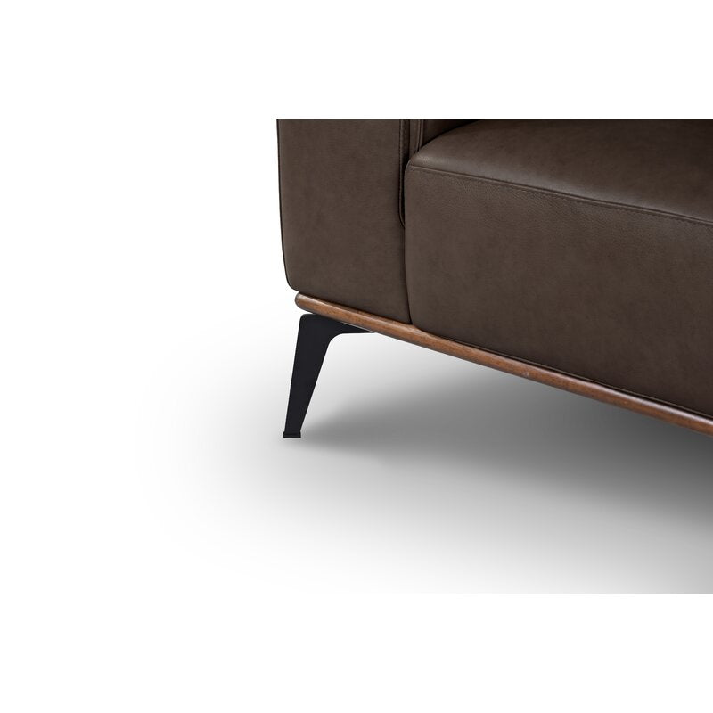 Conley Leatherette 3 Seater Sofa In Brown Colour - Febonic Living