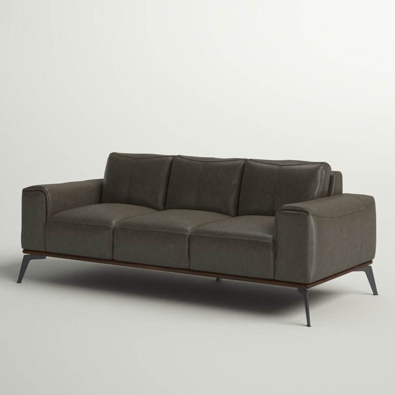 Conley Leatherette 3 Seater Sofa In Grey Colour - Febonic Living