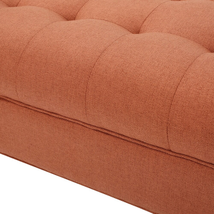 Madrid Fabric 2 Seater Recamier In Vivid Orange Colour - Febonic Living
