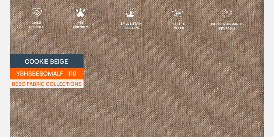 Marq Fabric 3 Seater Sofa In Cookie Beige Colour - Febonic Living