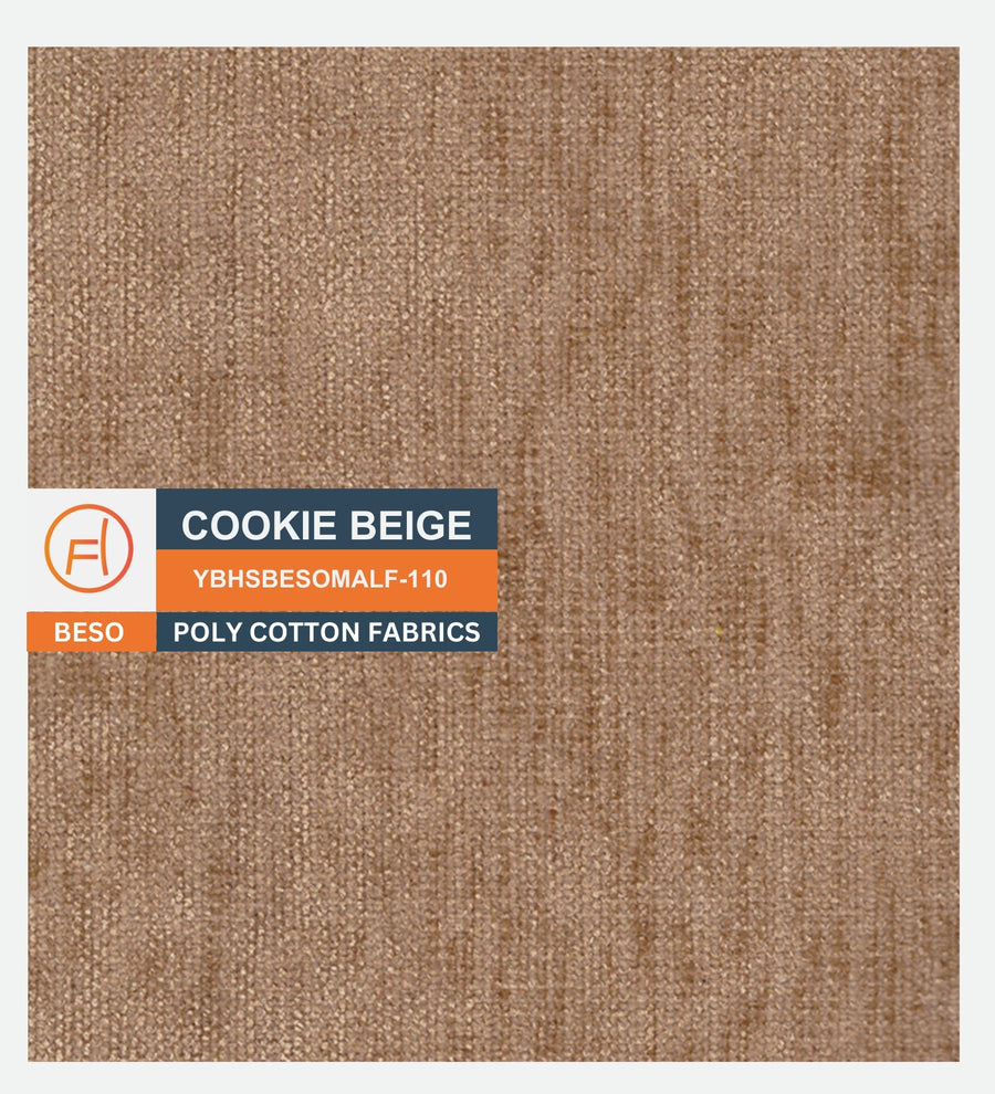 Penny Fabric Ottoman In Cookie Beige Colour With Storage - Febonic Living