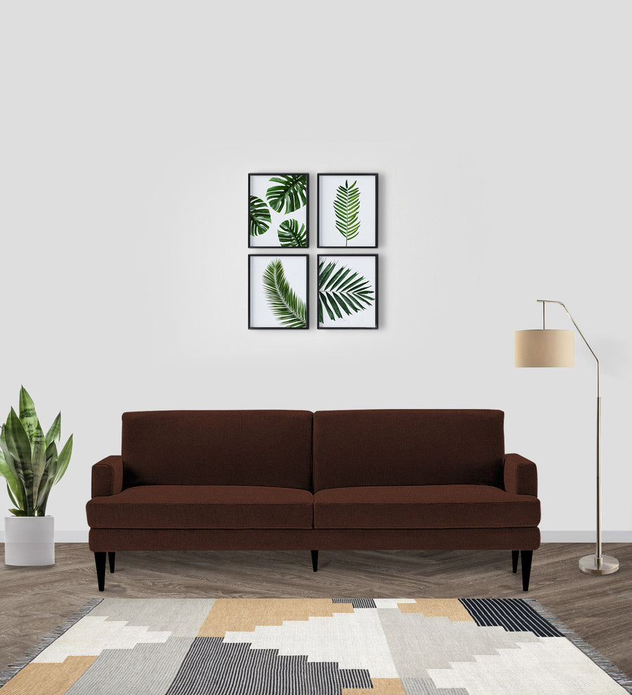 Zoya Fabric 3 Seater Convertible Sofa Cum Bed In Coffee Brown Colour - Febonic Living