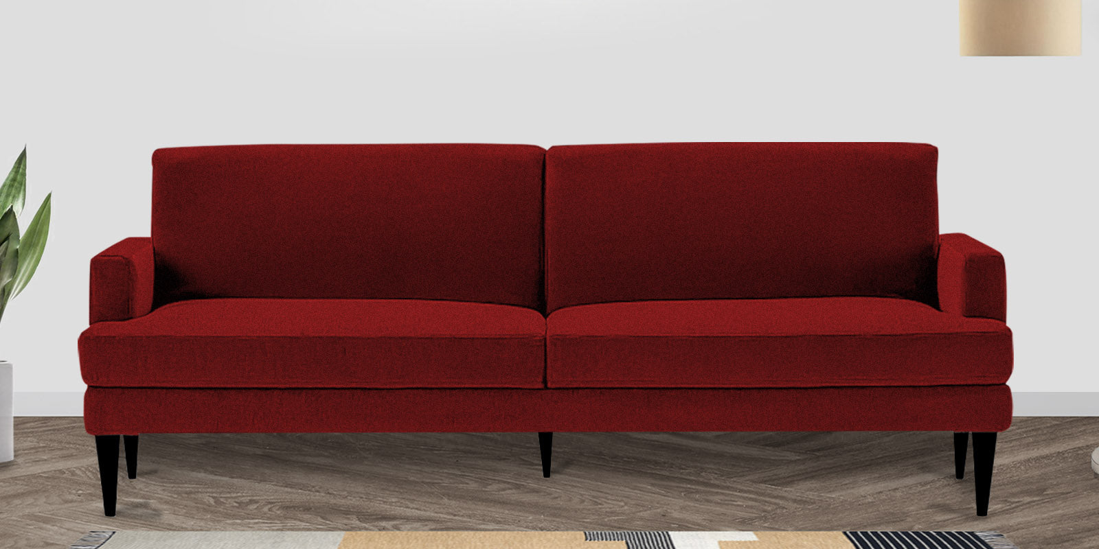 Zoya Fabric 3 Seater Convertable Sofa Cum Bed in Blood Maroon Colour