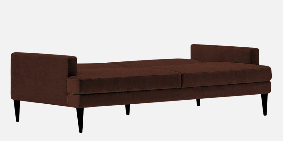 Zoya Fabric 3 Seater Convertible Sofa Cum Bed In Coffee Brown Colour - Febonic Living