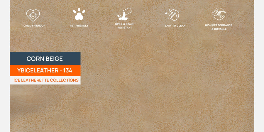 Sterio Leatherette 3 Seater Sofa In Corn Beige Colour - Febonic Living