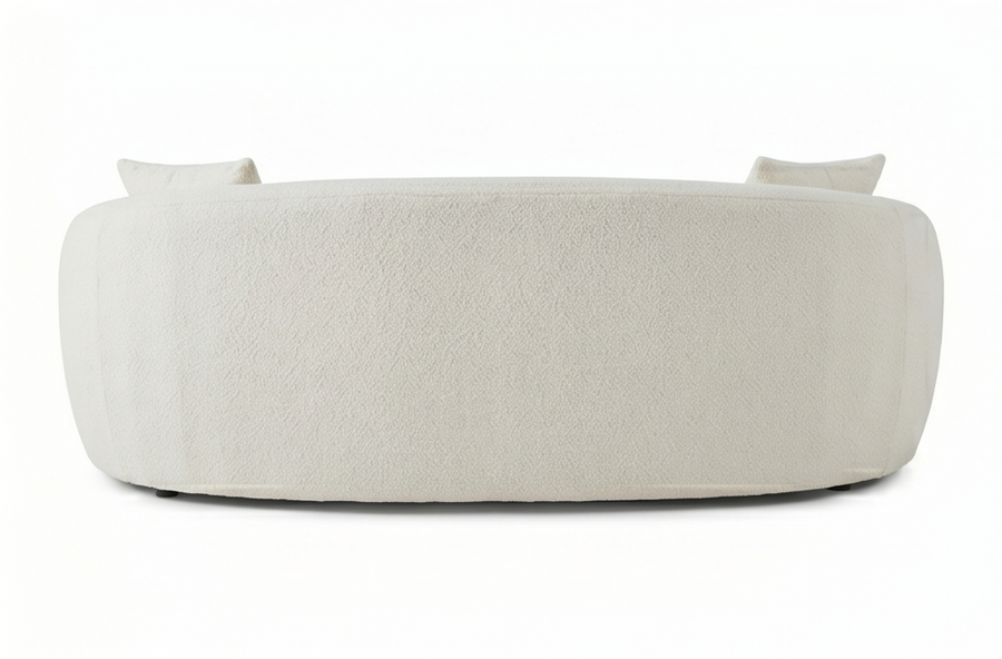 Cosmo 4 Seater Curved Boucle Fabric Sofa - Boucle White