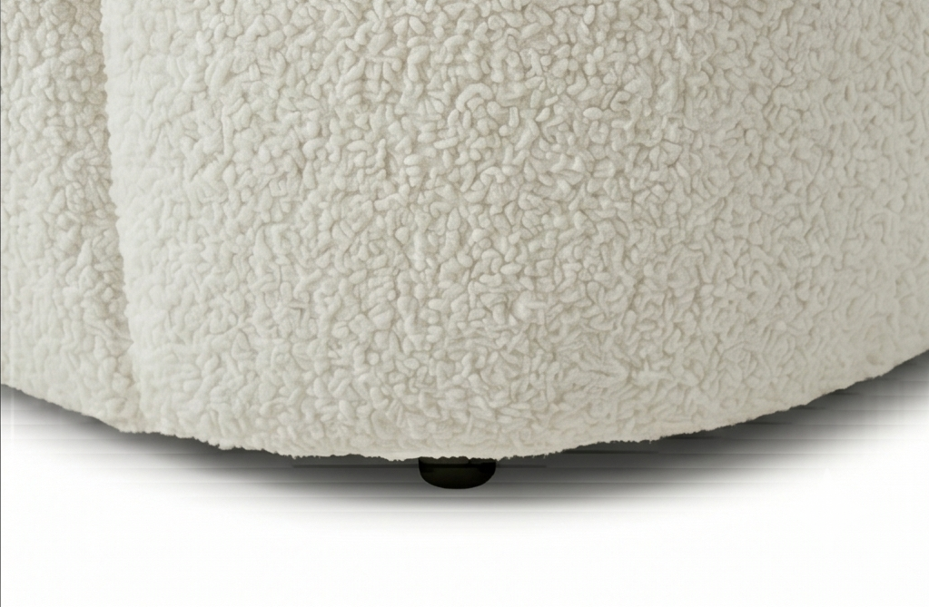 Cosmo 4 Seater Curved Boucle Fabric Sofa - Boucle White