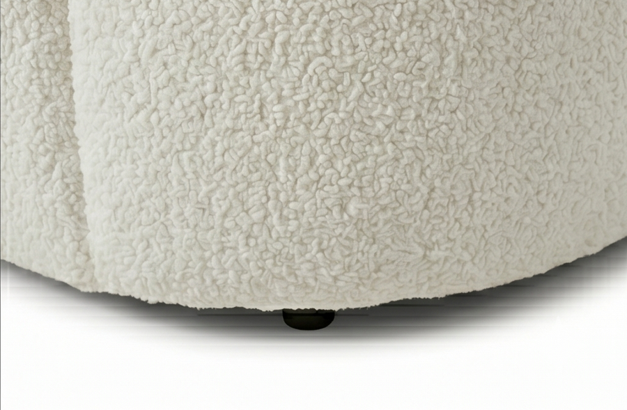 Cosmo 4 Seater Curved Boucle Fabric Sofa - Boucle White