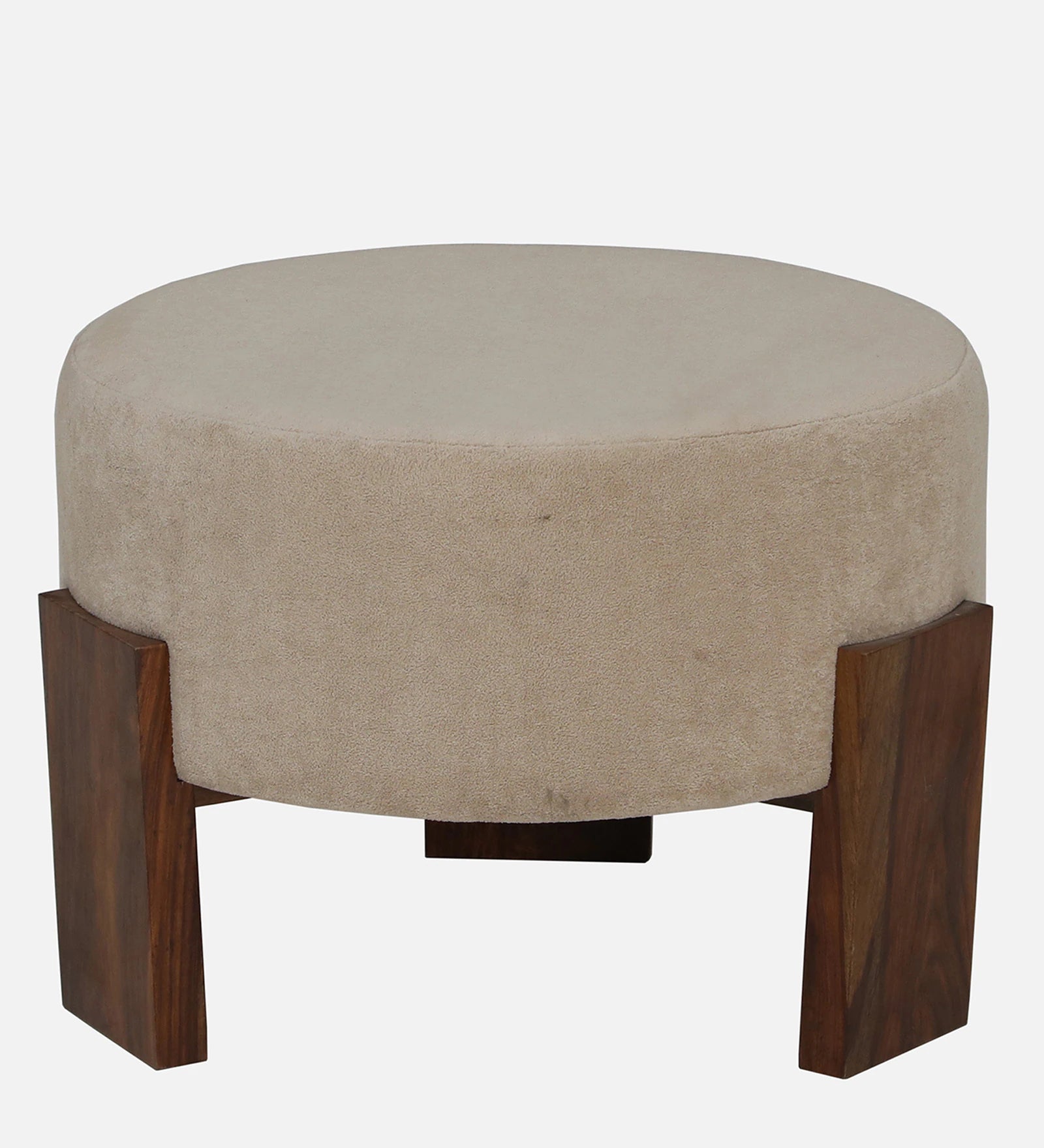 Costa Boucle Pouffe In Mushroom Beige Colour