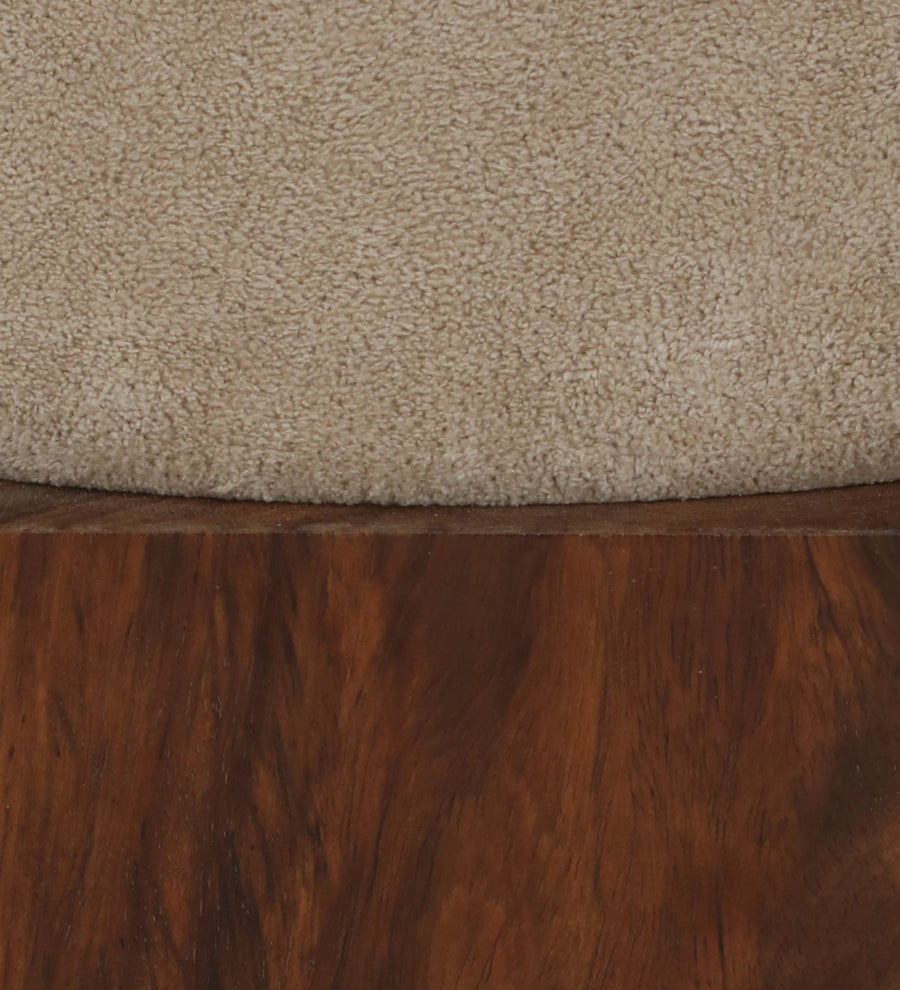 Costa Boucle Pouffe In Mushroom Beige Colour - Febonic Living