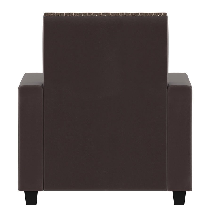 Baley Fabric Barrel Chair With Ottoman In Lama Brown Colour - Febonic Living