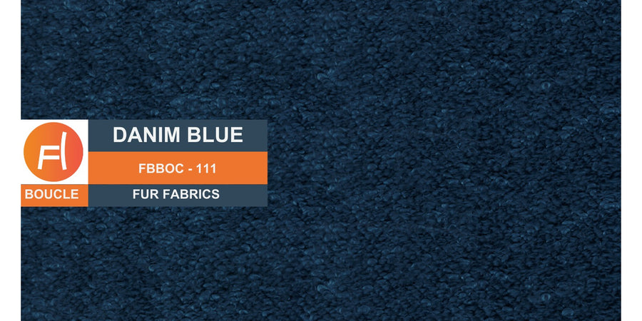 Nesco Boucle Fabric 3 Seater Sofa In Denim Blue Colour - Febonic Living