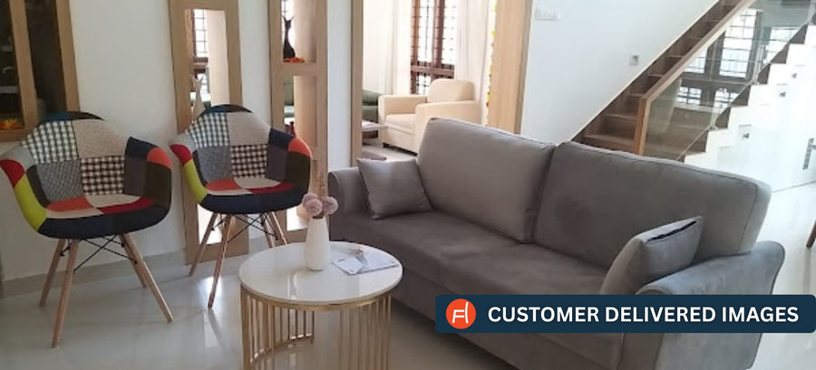 Daroo Velvet 3 Seater Sofa In Oxford Blue Colour - Febonic Living