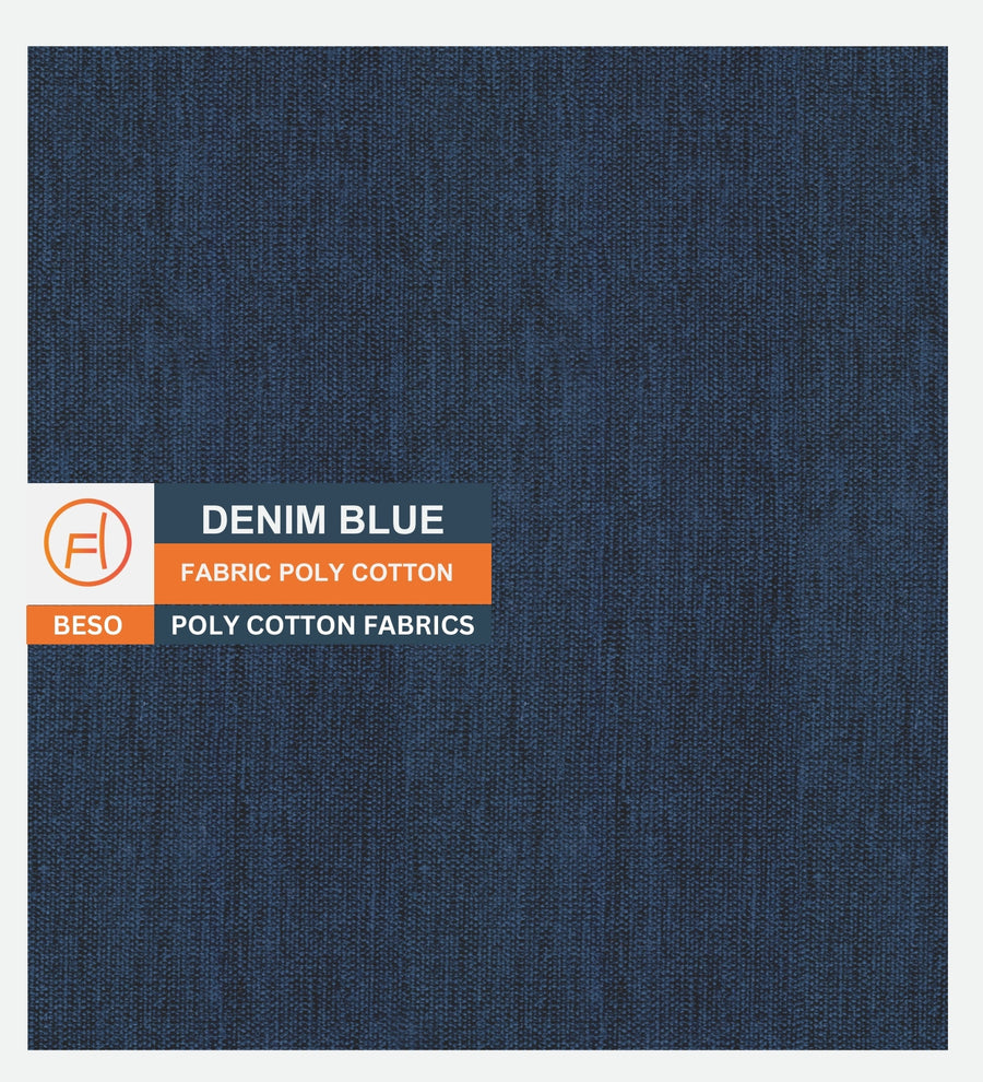 Ruggy Fabric Ottoman In Denim Blue Colour With Storage - Febonic Living