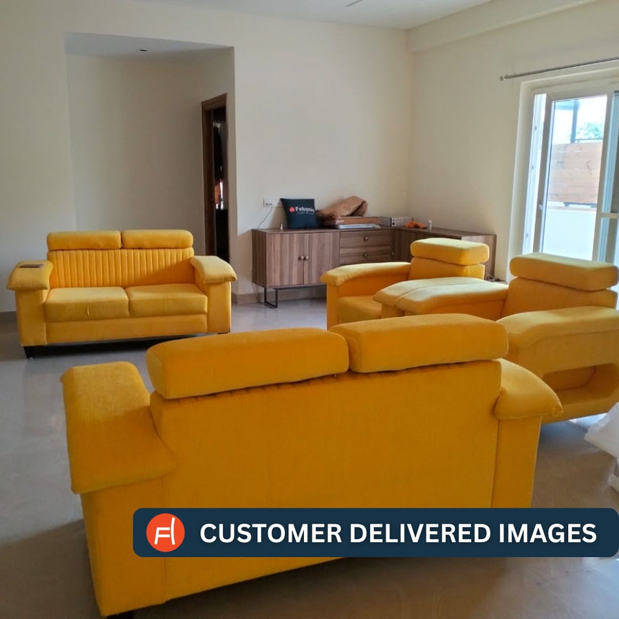 Draco Fabric 1 Seater Sofa In Ash Grey Colour - Febonic Living