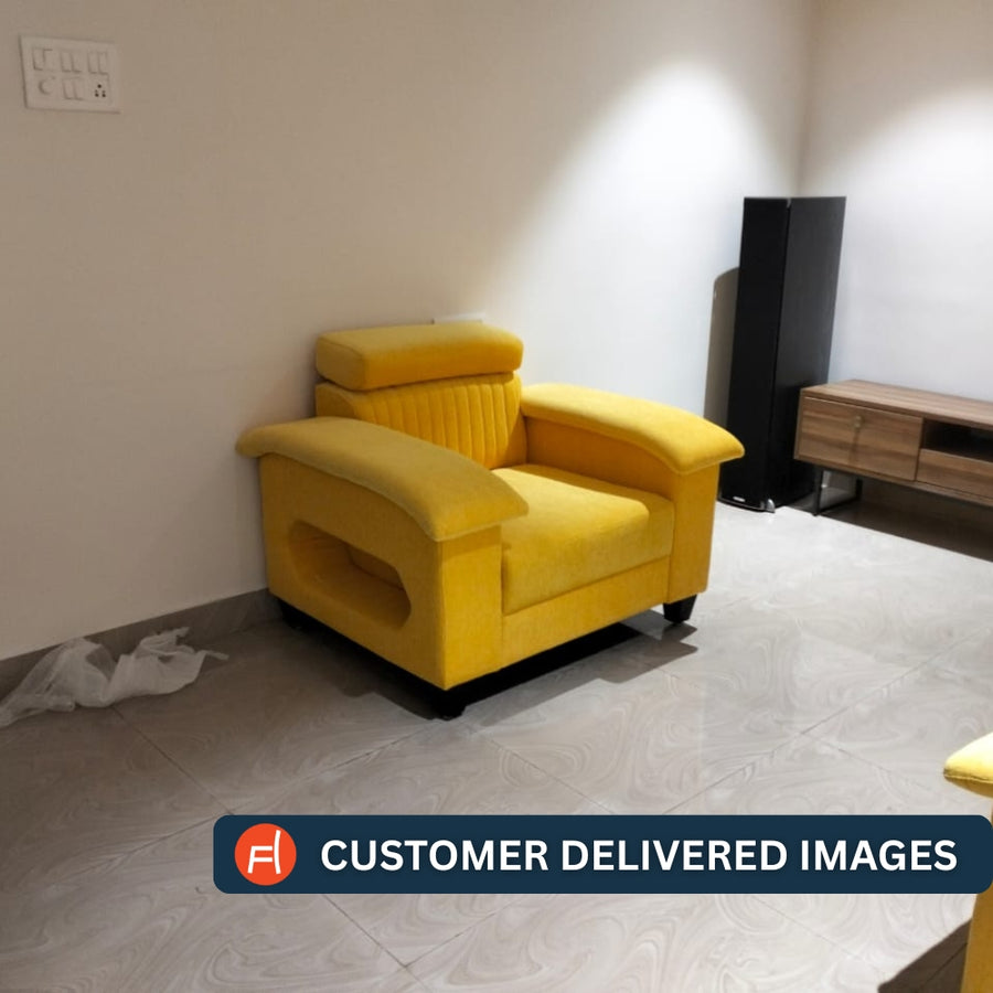 Draco Fabric 1 Seater Sofa In Ash Grey Colour - Febonic Living