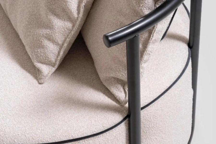 Avenger Boucle Fabric 6 Seater Corner Sofa In Mushroom Grey Colour - Febonic Living