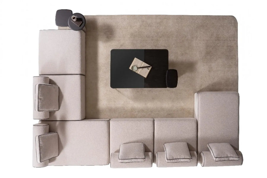 Avenger Boucle Fabric 6 Seater Corner Sofa In Mushroom Grey Colour - Febonic Living