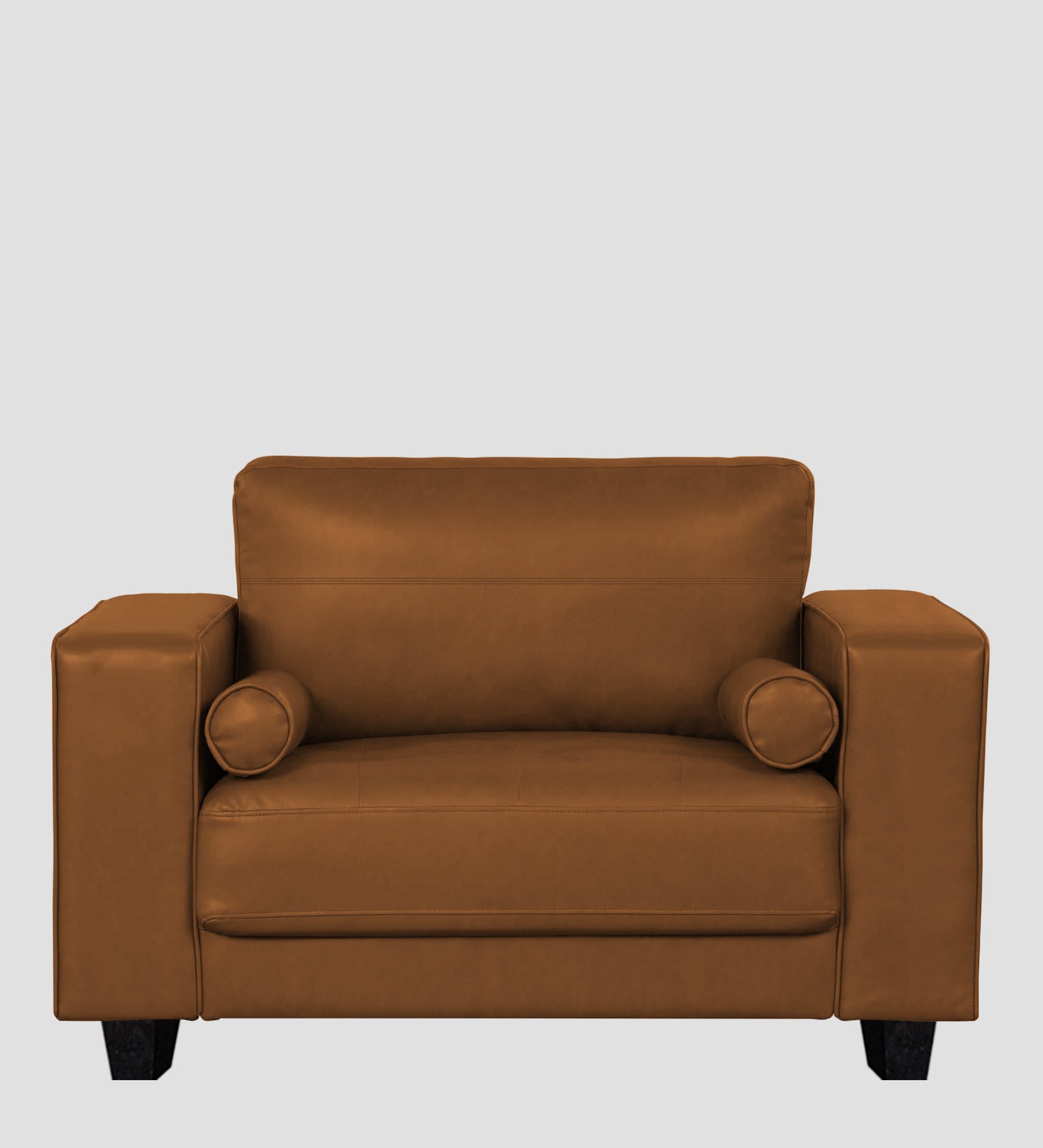 Darwin Leatherette 1 Seater Sofa In Cinnamon Brown Colour - Febonic Living