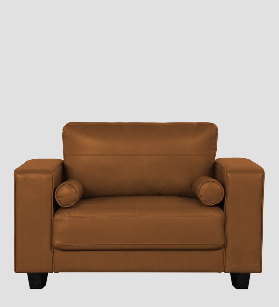 Darwin Leatherette 1 Seater Sofa In Cinnamon Brown Colour - Febonic Living