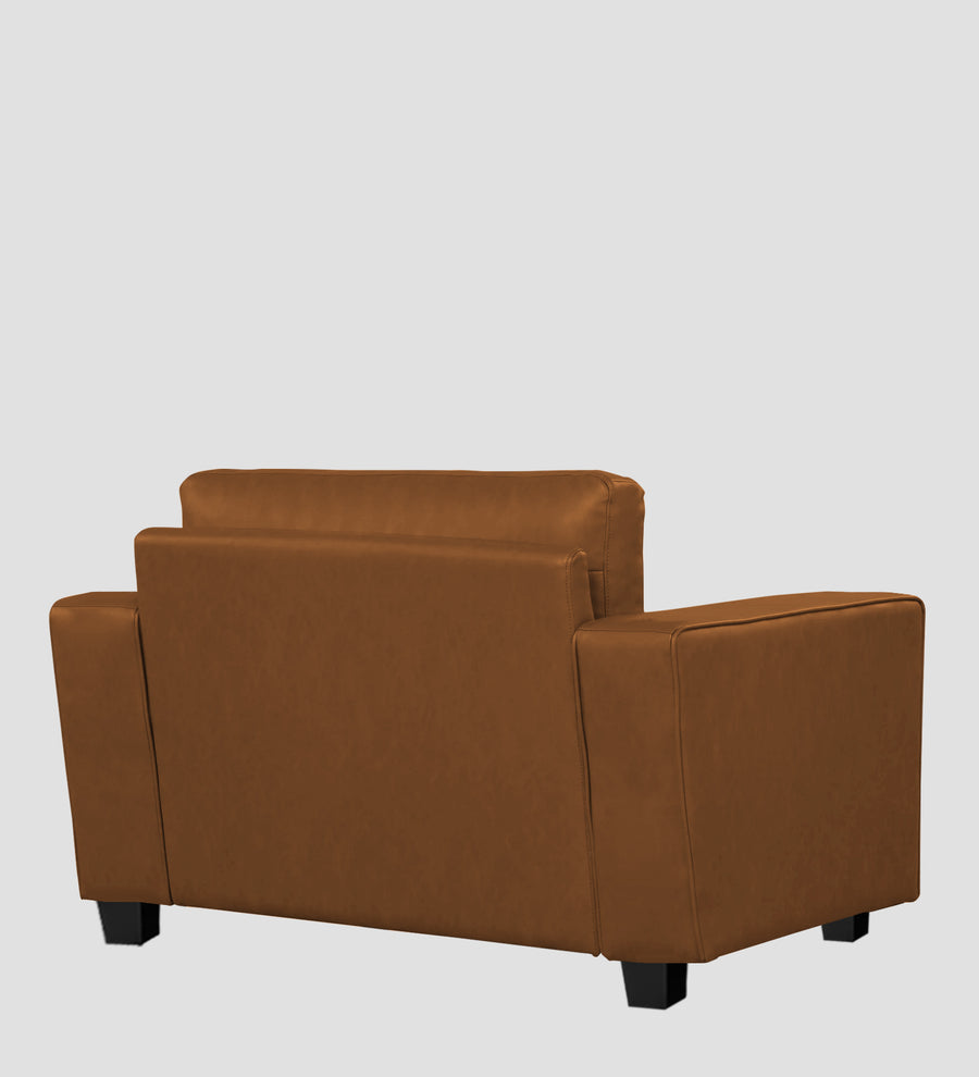 Darwin Leatherette 1 Seater Sofa In Cinnamon Brown Colour - Febonic Living