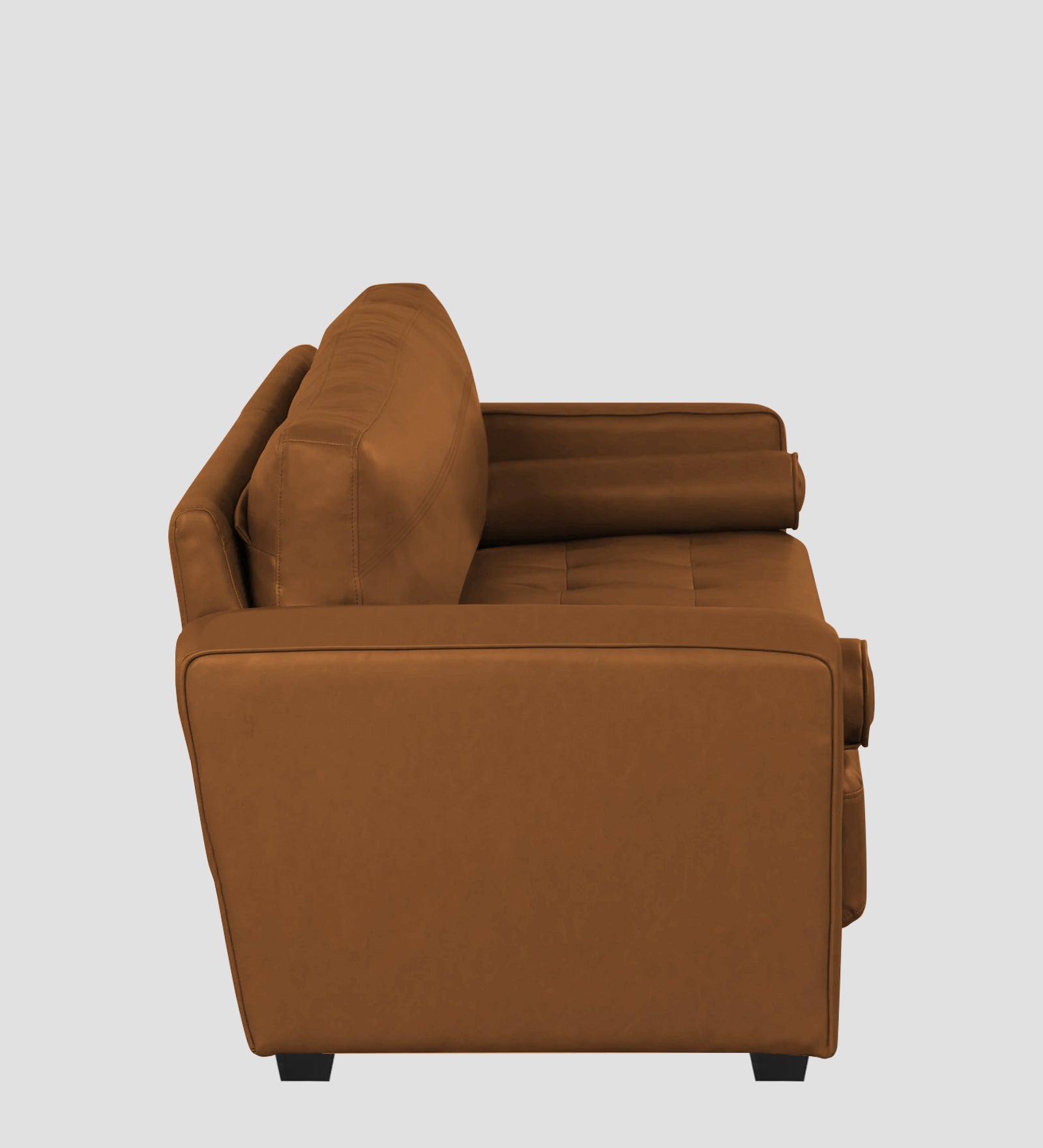 Darwin Leatherette 1 Seater Sofa In Cinnamon Brown Colour - Febonic Living