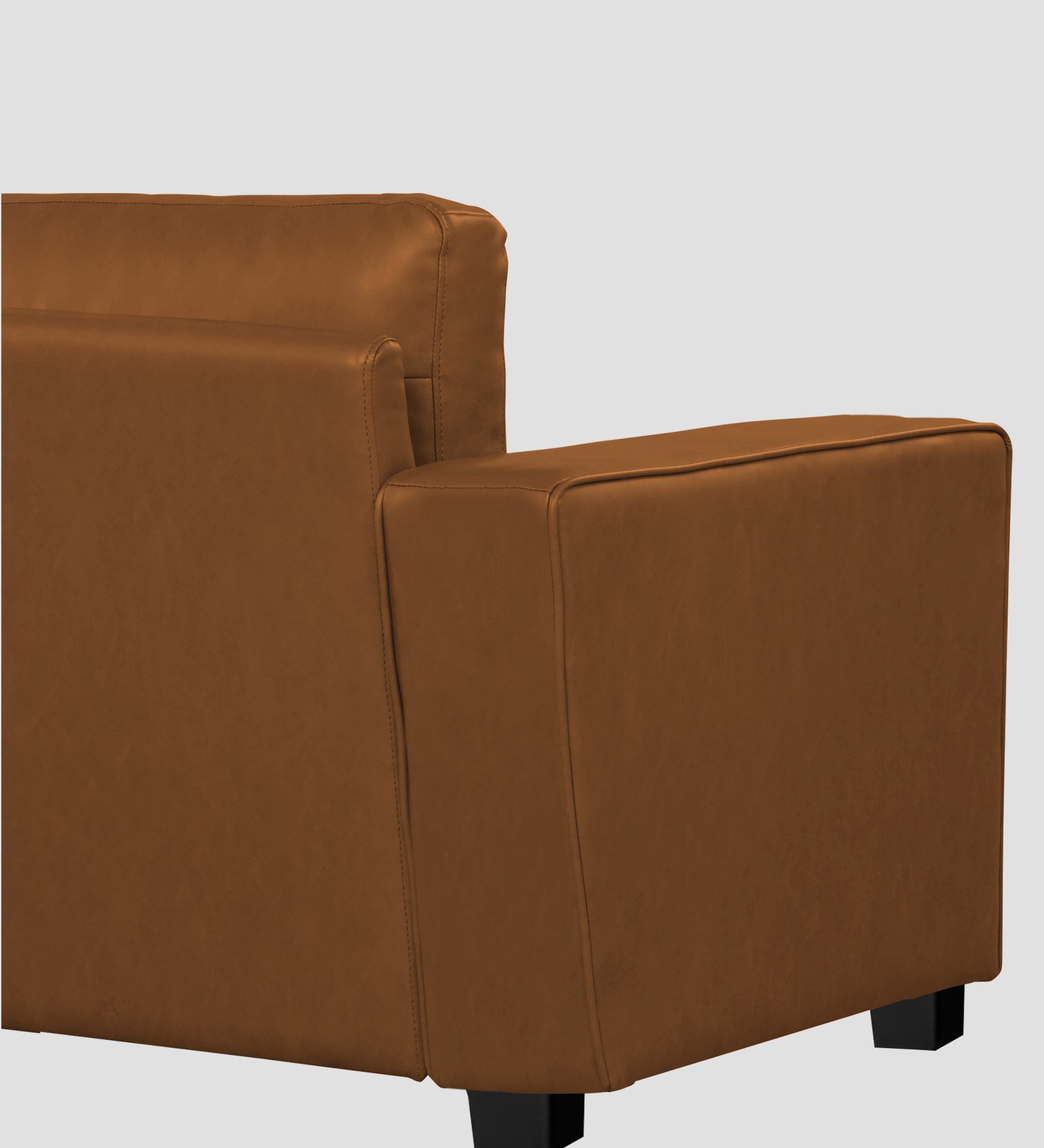Darwin Leatherette 1 Seater Sofa In Cinnamon Brown Colour - Febonic Living