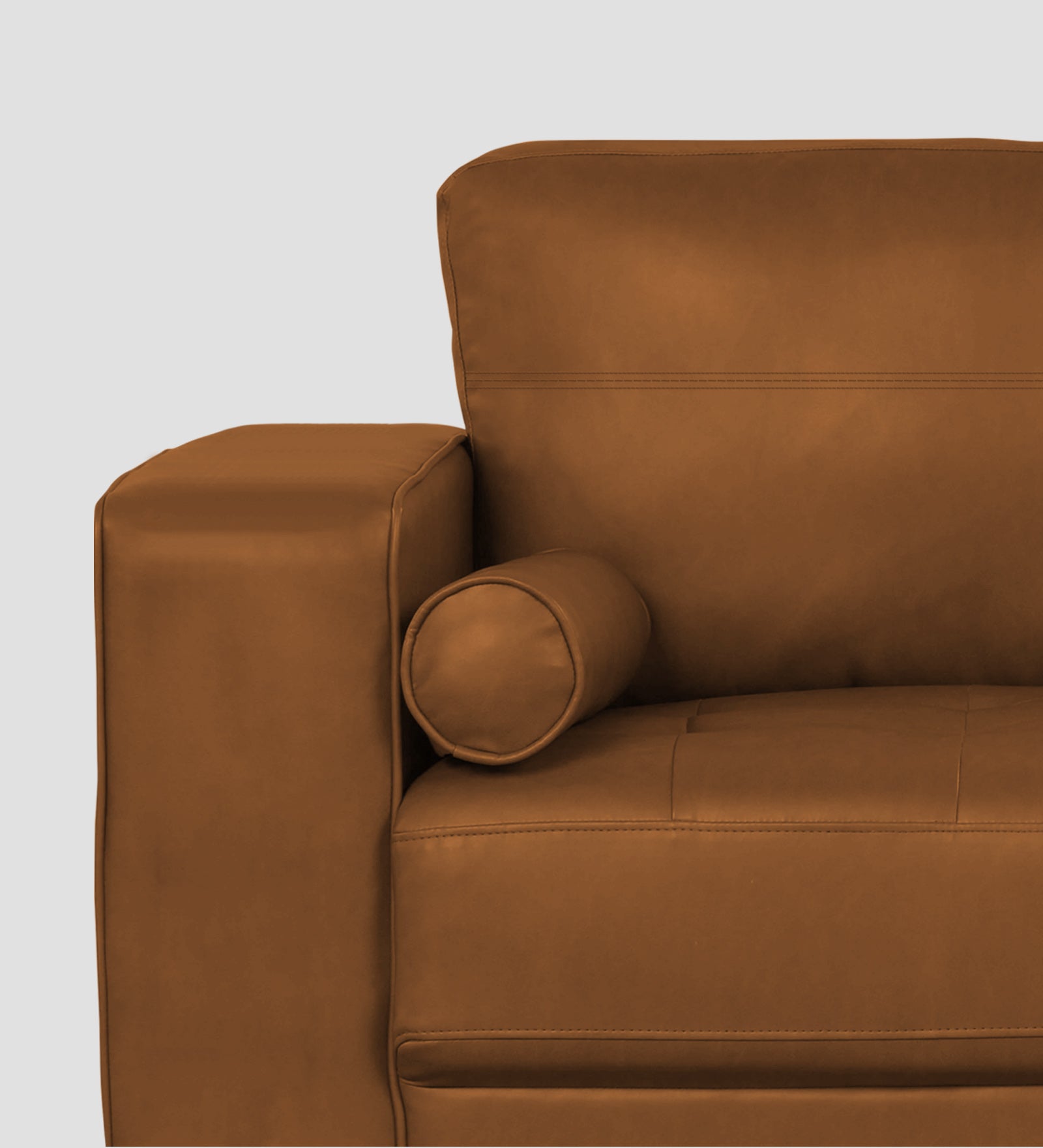 Darwin Leatherette 1 Seater Sofa In Cinnamon Brown Colour - Febonic Living