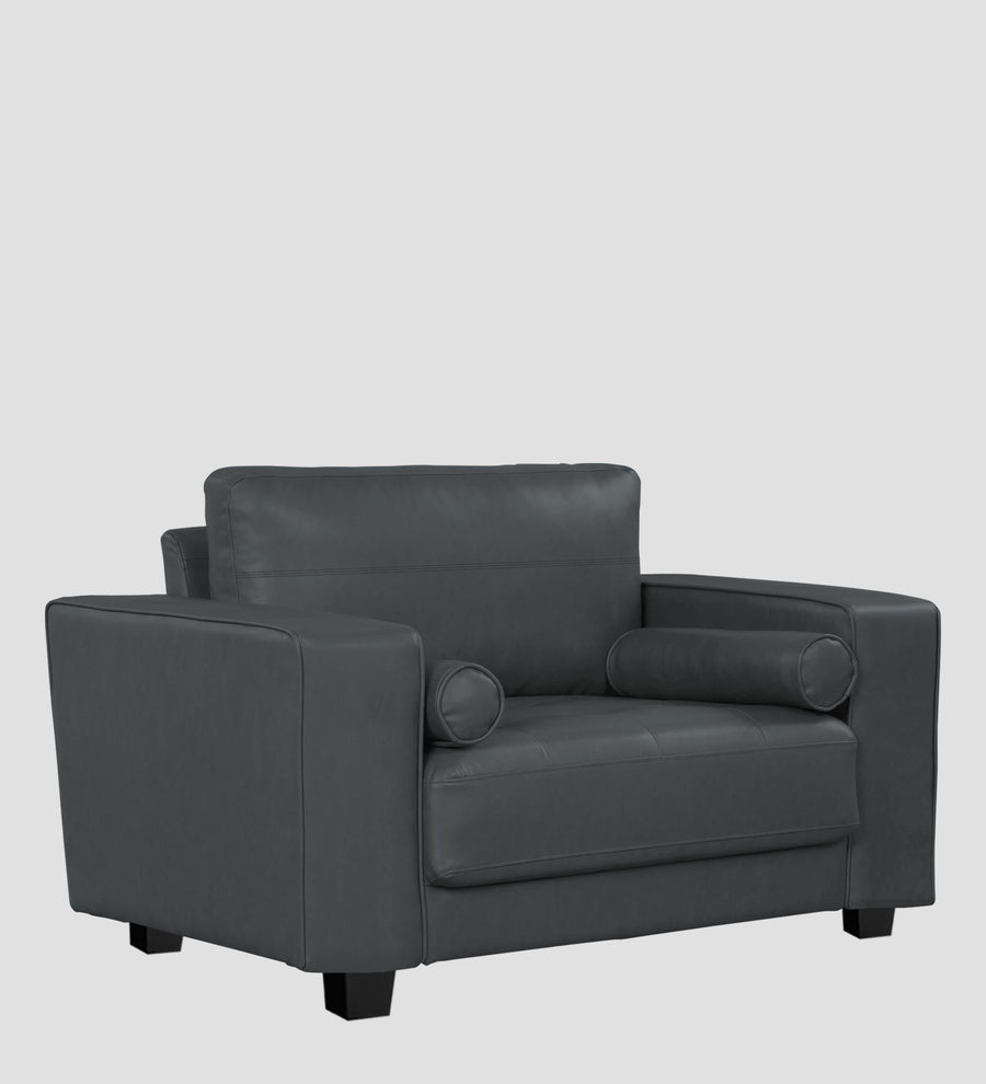 Darwin Leatherette 1 Seater Sofa In Pepper Grey Colour - Febonic Living