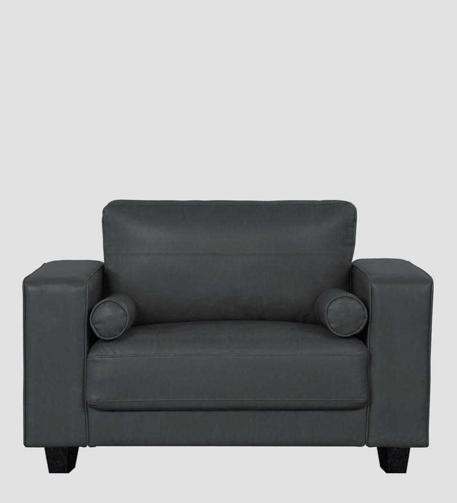Darwin Leatherette 1 Seater Sofa In Pepper Grey Colour - Febonic Living