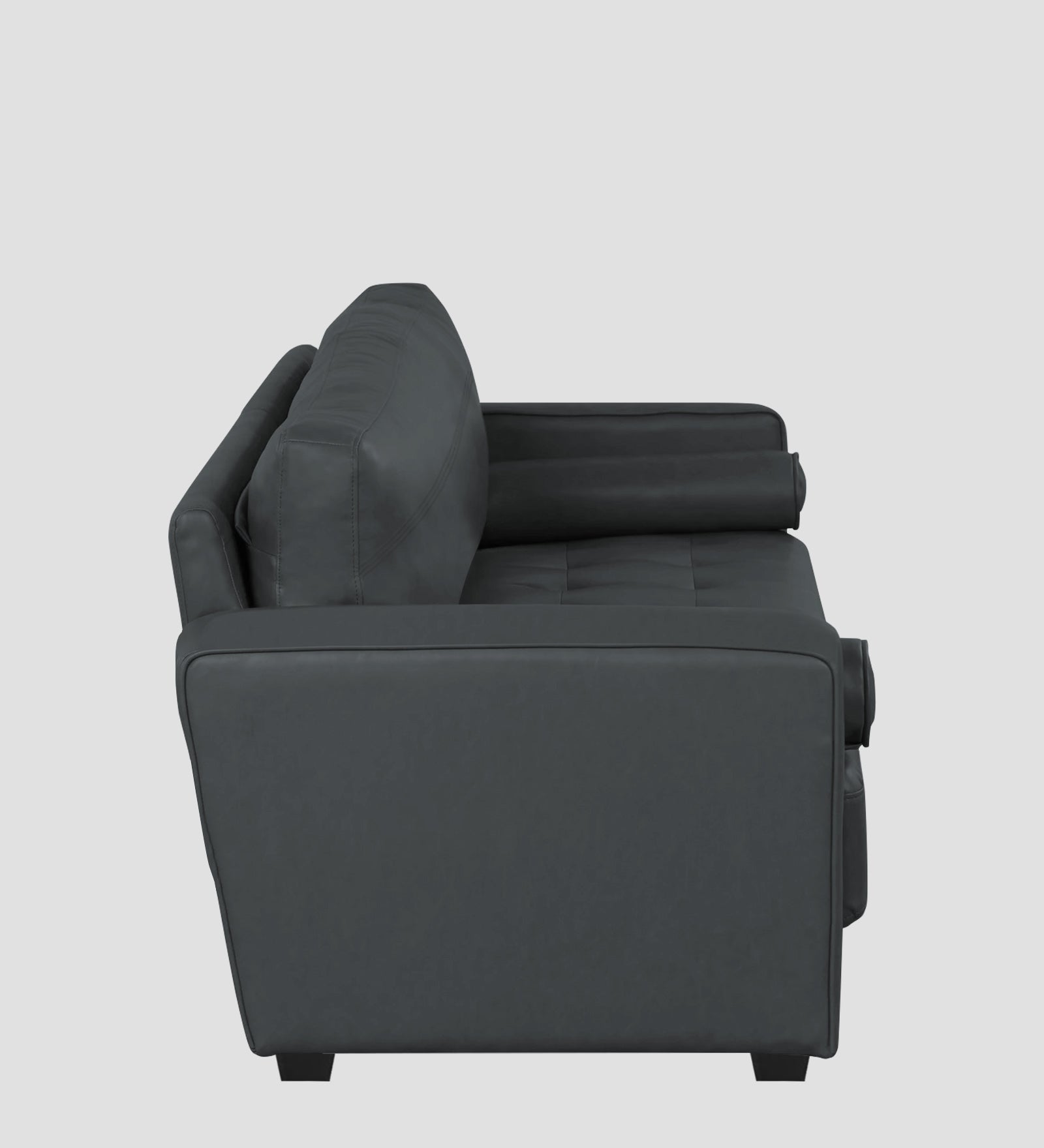 Darwin Leatherette 1 Seater Sofa In Pepper Grey Colour - Febonic Living
