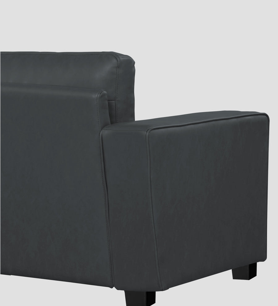 Darwin Leatherette 1 Seater Sofa In Pepper Grey Colour - Febonic Living