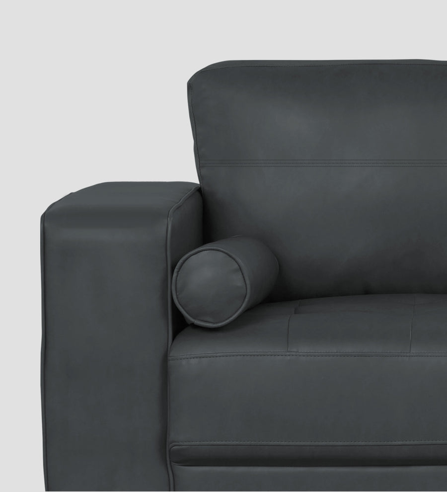 Darwin Leatherette 1 Seater Sofa In Pepper Grey Colour - Febonic Living