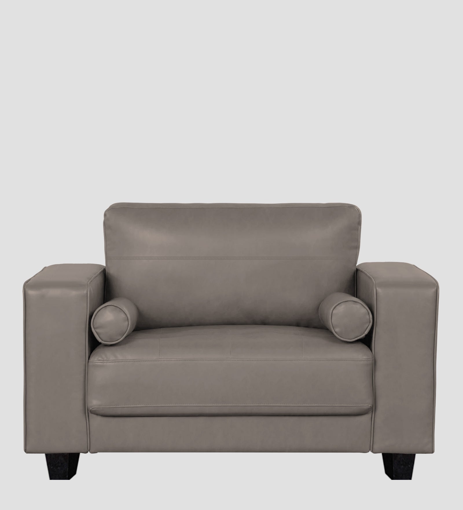 Darwin Leatherette 1 Seater Sofa In Steel Grey Colour - Febonic Living
