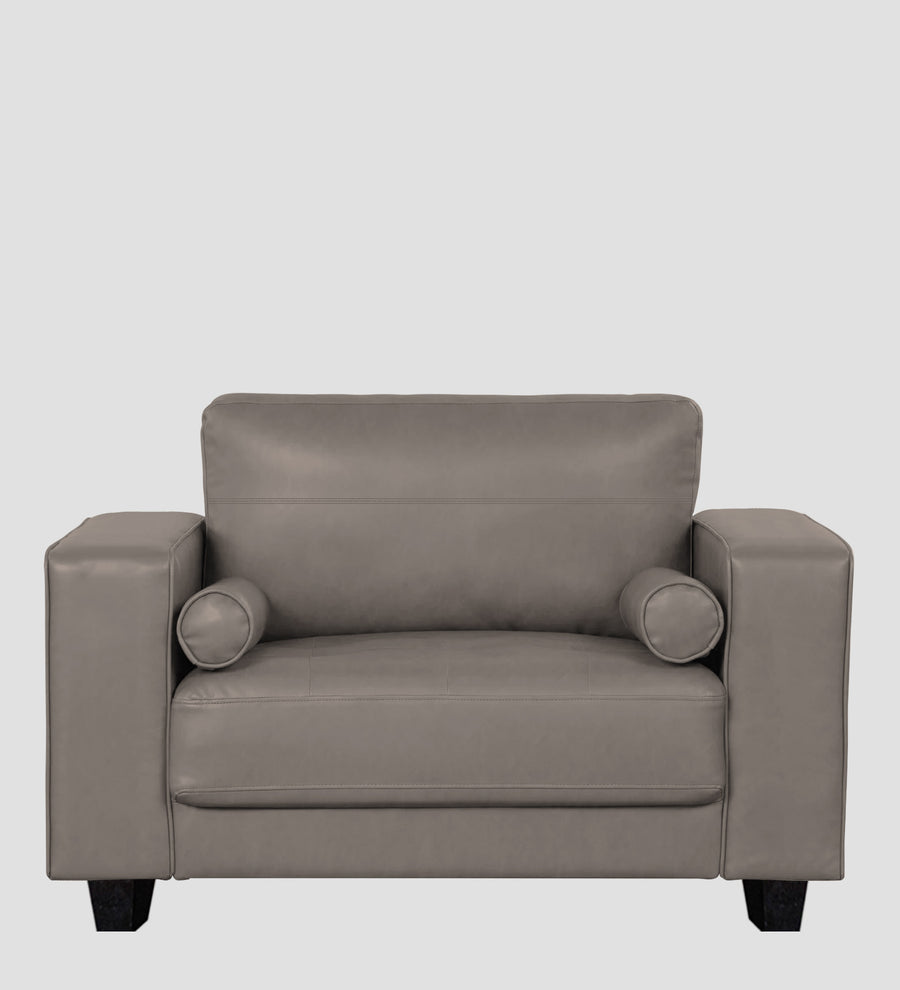 Darwin Leatherette 1 Seater Sofa In Steel Grey Colour - Febonic Living
