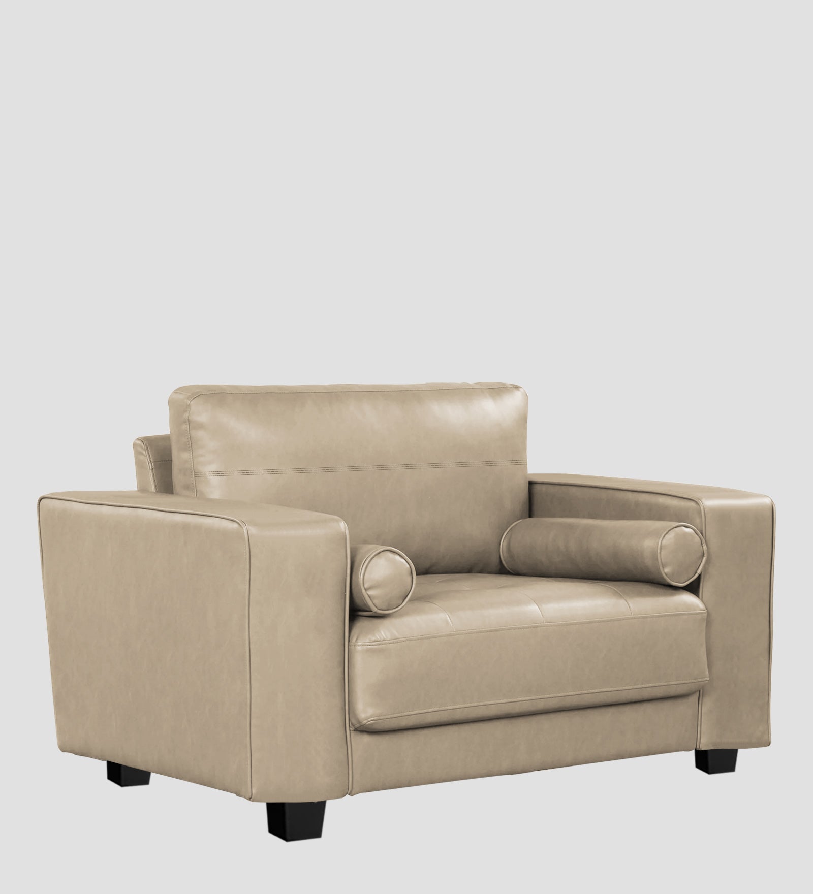 Darwin Leatherette 1 Seater Sofa In Tan Beige Colour