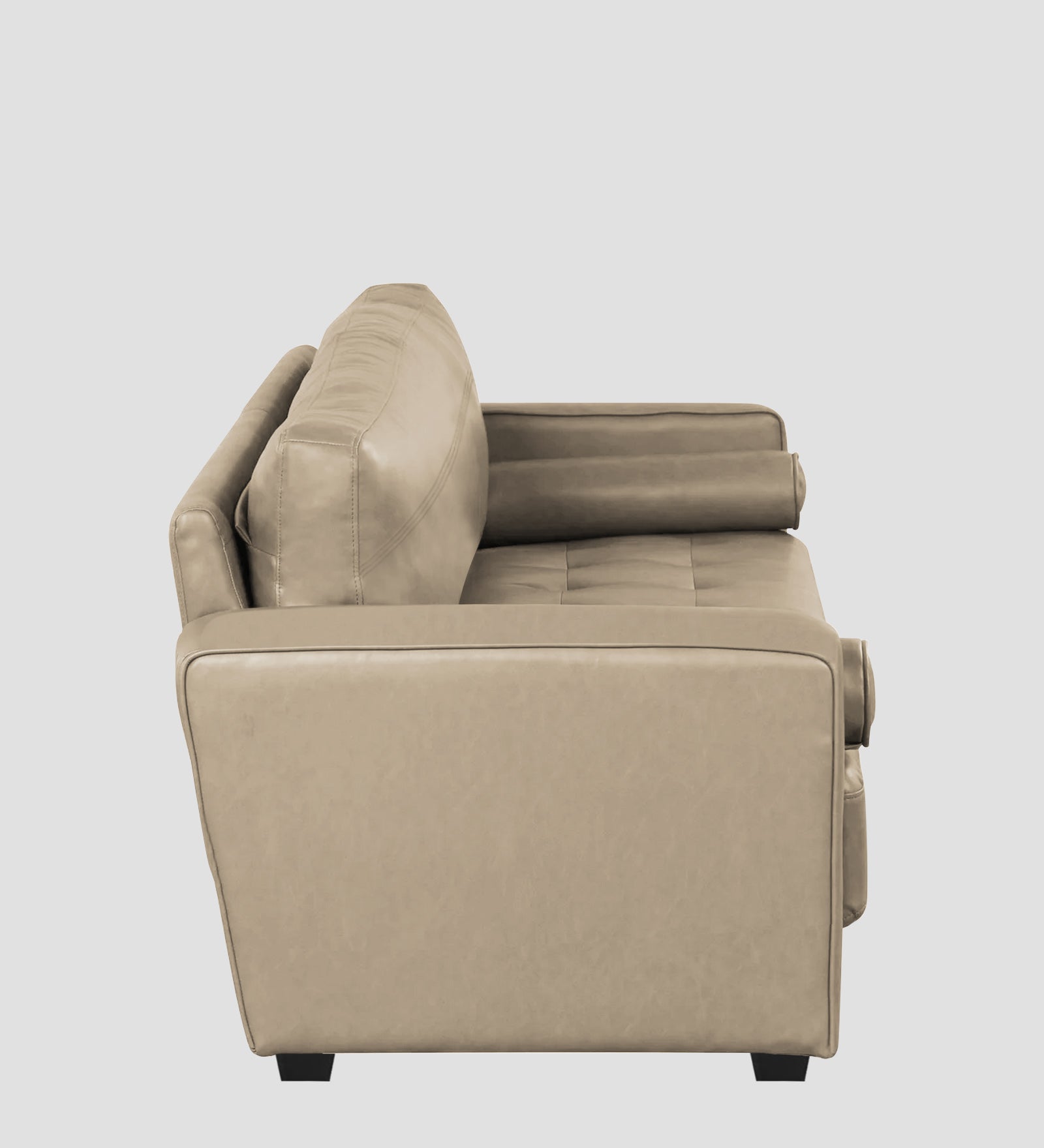 Darwin Leatherette 1 Seater Sofa In Tan Beige Colour - Febonic Living