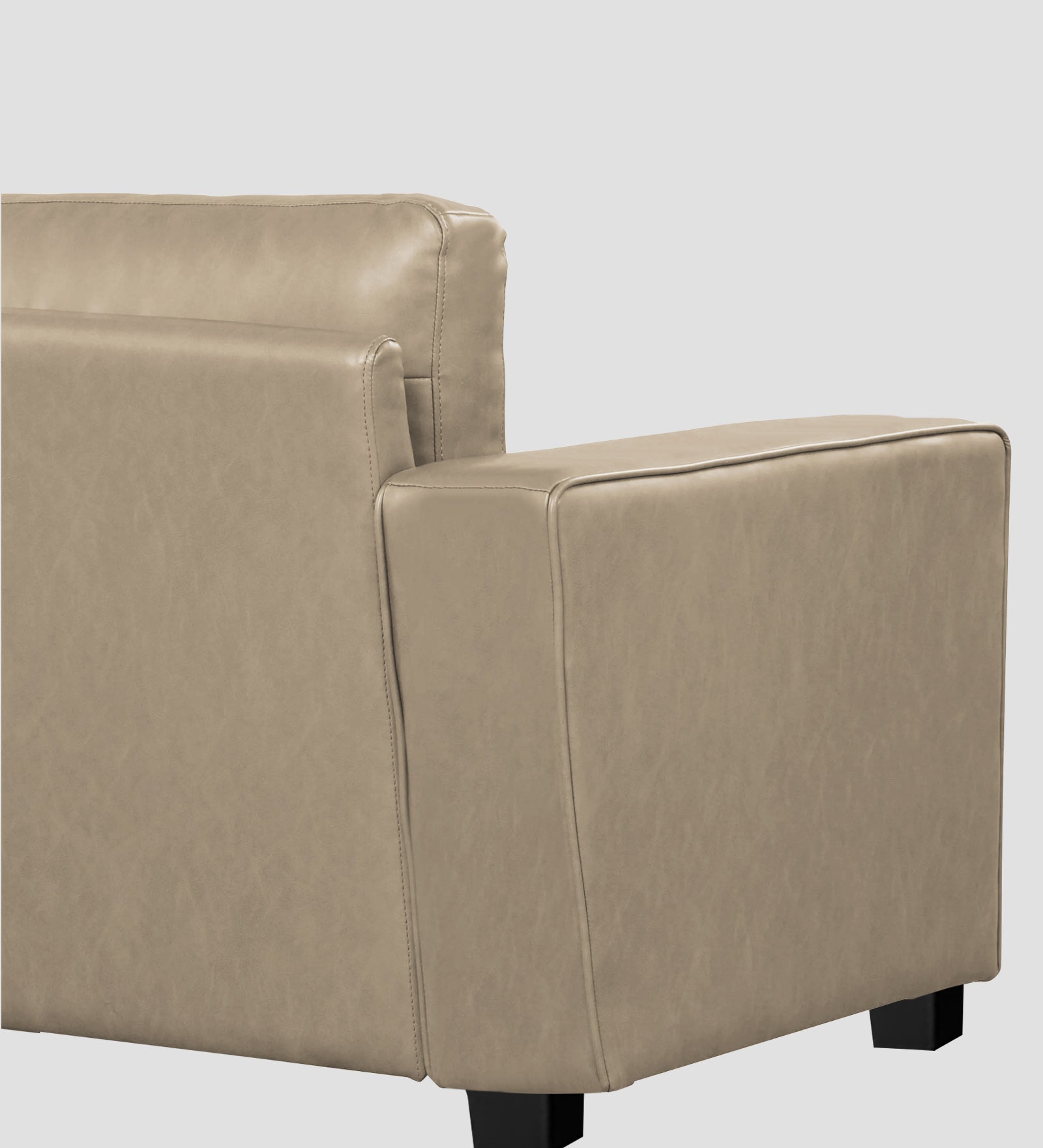 Darwin Leatherette 1 Seater Sofa In Tan Beige Colour - Febonic Living